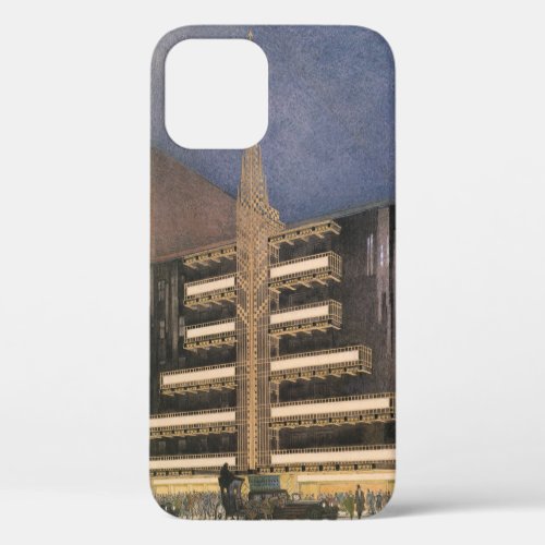 Vintage Art Deco Architecture Building in NYC iPhone 12 Case