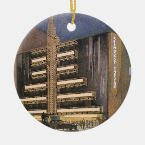 Vintage Art Deco Architecture Building in NYC Ceramic Ornament