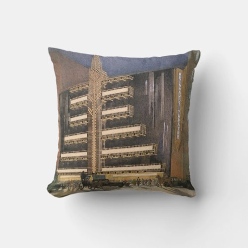 Vintage Art Deco Architecture Building in NYC Throw Pillow