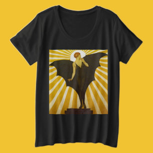 Vintage Art Deco "Bat Lady Sunburst" Plus Size T-Shirt