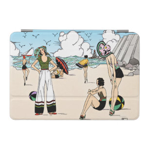 Vintage Art Deco Beach Illustration 1920s Coastal iPad Mini Cover