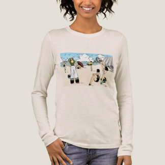 Vintage Art Deco Beach Illustration 1920s Coastal Tri-Blend Shirt