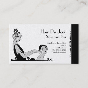 Vintage Art Deco Beauty or Fashion Black and White Business Card