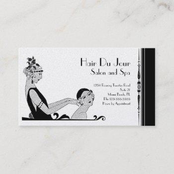 Vintage Art Deco Beauty Or Fashion Black And White Business Card by cowboyannie at Zazzle