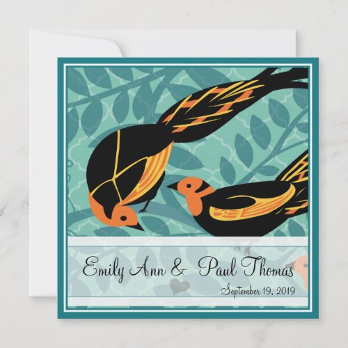 Vintage Art Deco Bird Save the Date