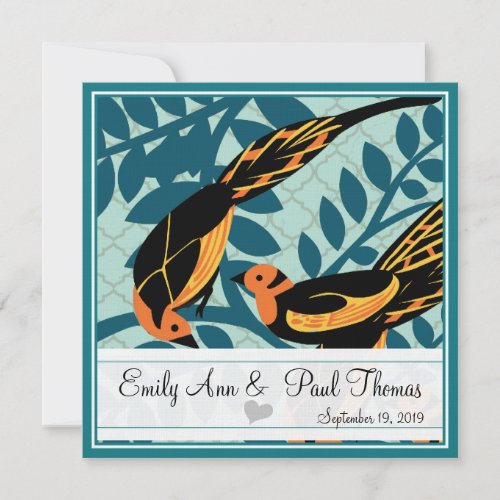 Vintage Art Deco Bird Save the Date