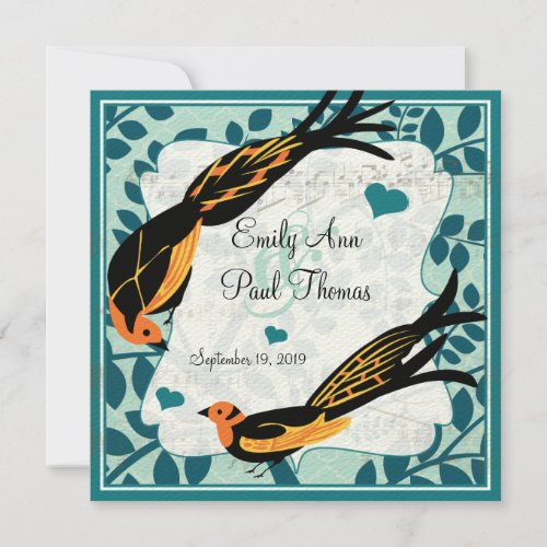 Vintage Art Deco Bird Save the Date