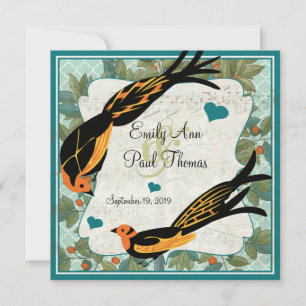 Vintage Art Deco Bird Save the Date