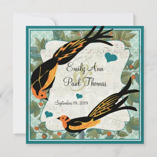 Vintage Art Deco Bird Save the Date