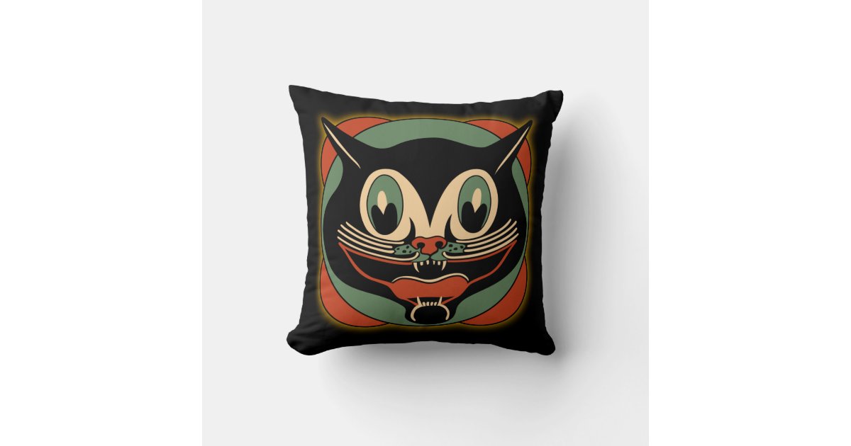 Vintage Art Deco Black Cat Pillow Zazzle