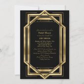 Vintage Art Deco Black | Gold StyleA Bridal Shower Invitation (Front)