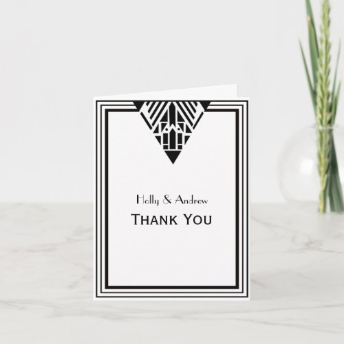 Vintage Art Deco Black White Frame 1 V Thank You