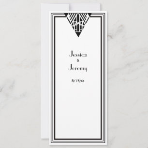 Vintage Art Deco Black Wht Frame #1 Menu Reception Invitation