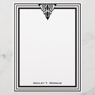 Vintage Art Deco Black Wht Frame #1 Personalized