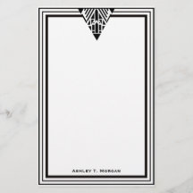 Vintage Art Deco Black Wht Frame #1 Personalized