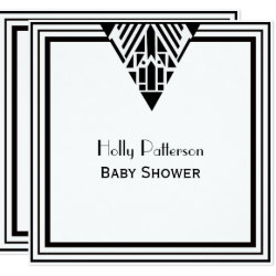 baby shower clip art black and white vintage