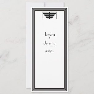 Vintage Art Deco Black Wht Frame #2 Menu Reception Invitation