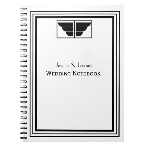 Vintage Art Deco Blk Wht Frame 2 NoteBook Journal