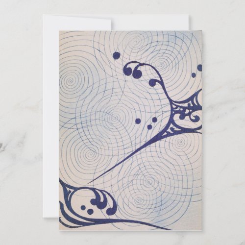 Vintage Art Deco Blue Waves Cards