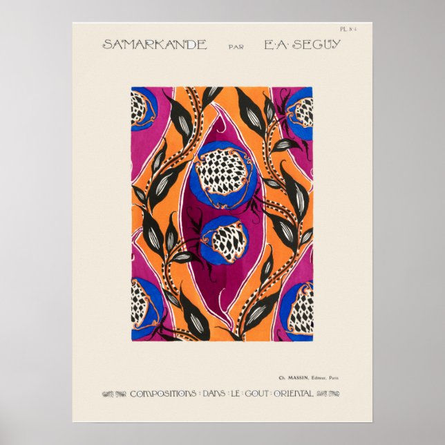 Vintage Art Deco Botanical Poster (Front)