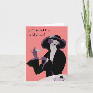 Vintage Art Deco Bridal Shower Party Invitation
