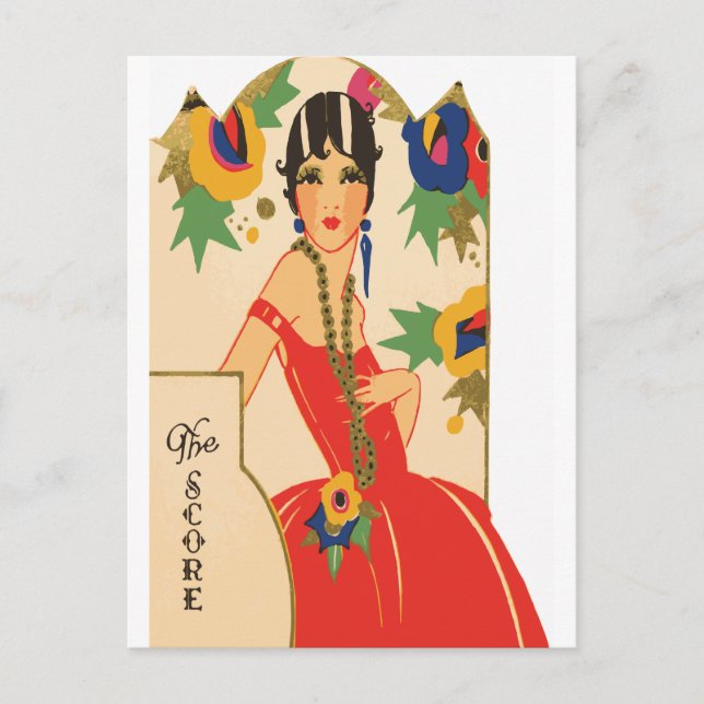 Vintage Art Deco Bridge Tally Postcard (Front)