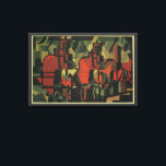 Vintage Art Deco Business Industrial Manufacturing Canvas Print<br><div class="desc">Vintage illustration art deco business industrial factory and labor design featuring a steel manufacturing scene. Blue collar men,  laborers,  manufacturers and machines are working to get the job done.</div>