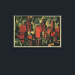 Vintage Art Deco Business Industrial Manufacturing Canvas Print<br><div class="desc">Vintage illustration art deco business industrial factory and labor design featuring a steel manufacturing scene. Blue collar men,  laborers,  manufacturers and machines are working to get the job done.</div>