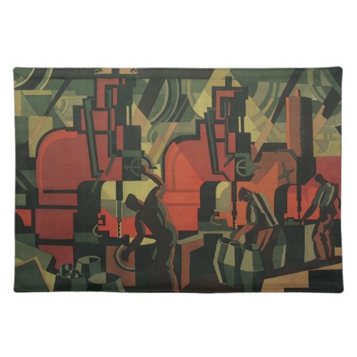 Vintage Art Deco Business Industrial Manufacturing Cloth Placemat