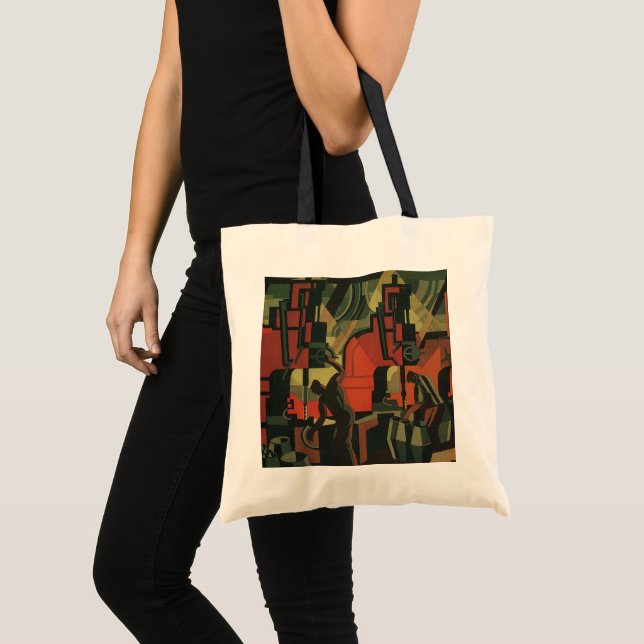 Vintage Art Deco Business Industrial Manufacturing Tote Bag (Front (Product))