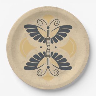 Vintage Art Deco Butterfly Motif Paper Plates