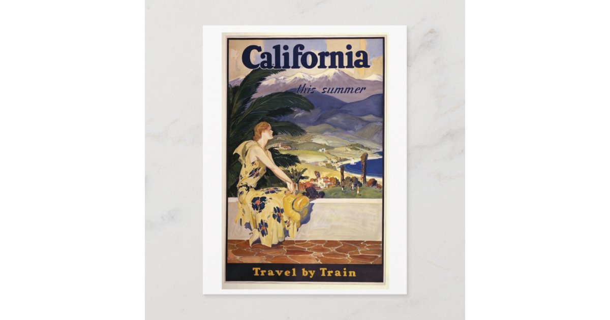 Vintage Art Deco California Travel Postcard | Zazzle