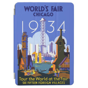 Vintage Art Deco Chicago 1934 World's Fair Poster iPad Air Cover