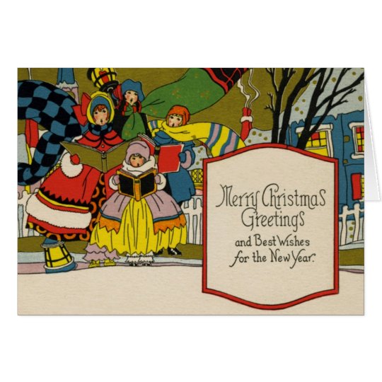 Vintage Art Deco Christmas Card | Zazzle.com