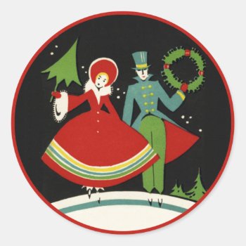 Vintage Art Deco Christmas Stickers by christmas1900 at Zazzle