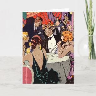 Vintage Art Deco Cocktail Party at Nightclub Card