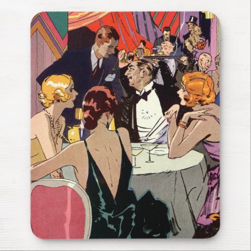 Vintage Art Deco Cocktail Party at Nightclub Mouse Pad