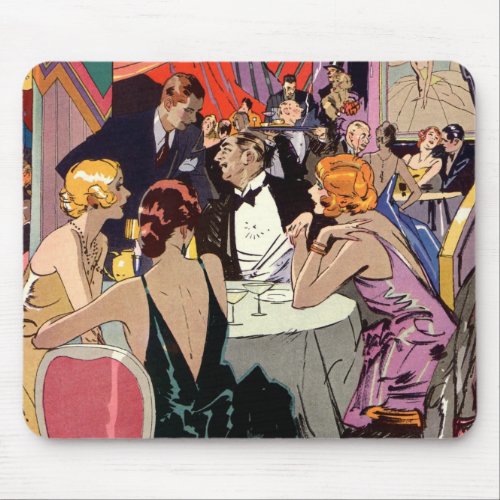 Vintage Art Deco Cocktail Party at Nightclub Mouse Pad