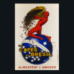 Vintage Art Deco Coffee Advertisement Poster<br><div class="desc">Les Cafés du Brésil alimentent l'univers "The Brazilian coffee feeds the universe" -A Repro. print (from small to maximum size) of a beautiful Art Deco poster by the French Master Jean D'Ylen in 1930. Perfect for your home wall decor. Frame it and this would make a beautiful retro style room...</div>