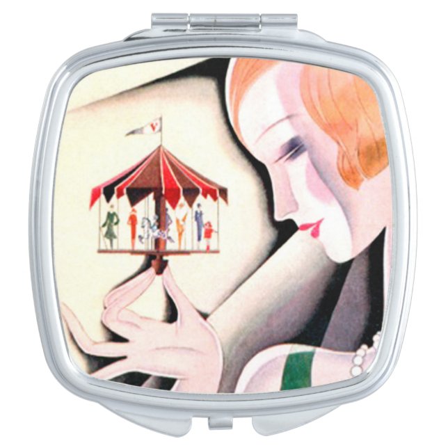 Vintage Art Deco Compact Mirror (Front)