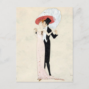 Vintage Art Deco Couple by Leo Rauth Postcard
