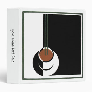 Vintage Art Deco, Cup of Coffee with Steam Binder