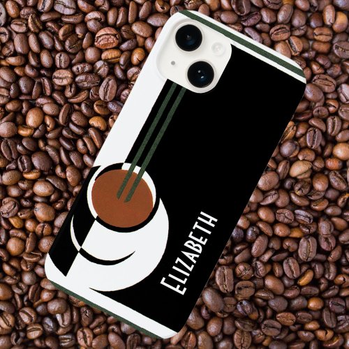Vintage Art Deco Cup of Coffee with Steam Case_Mate iPhone 14 Case