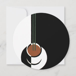 Vintage Art Deco, Cup of Coffee with Steam Invitation