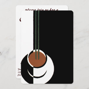 Vintage Art Deco, Cup of Coffee with Steam Invitation