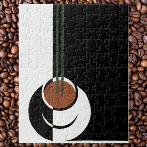 Vintage Art Deco Cup of Coffee with Steam Jigsaw Puzzle