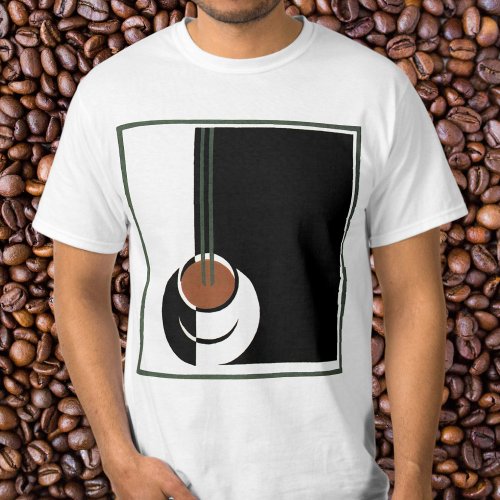 Vintage Art Deco Cup of Coffee with Steam T_Shirt