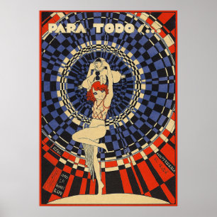 Vintage Art Deco Dancer Poster – 1920s Redhead