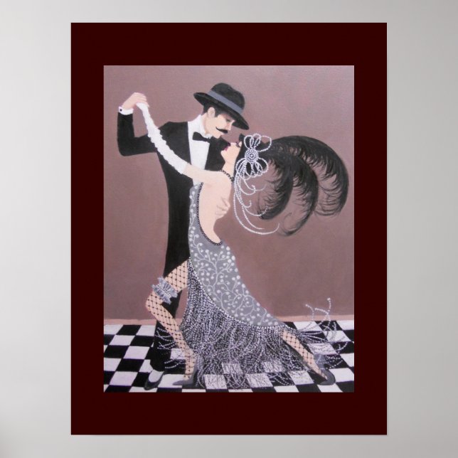 VINTAGE ART DECO DANCERS POSTER (Front)