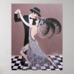 VINTAGE ART DECO DANCERS POSTER<br><div class="desc">Original acrylic painting and design of art deco dancers by Dian... ... ..This design would enhance any contemporary decor. It is elegant and glamorous.  Great nostalgia from the art deco era that was too short lived.,   Also a great gift item.</div>